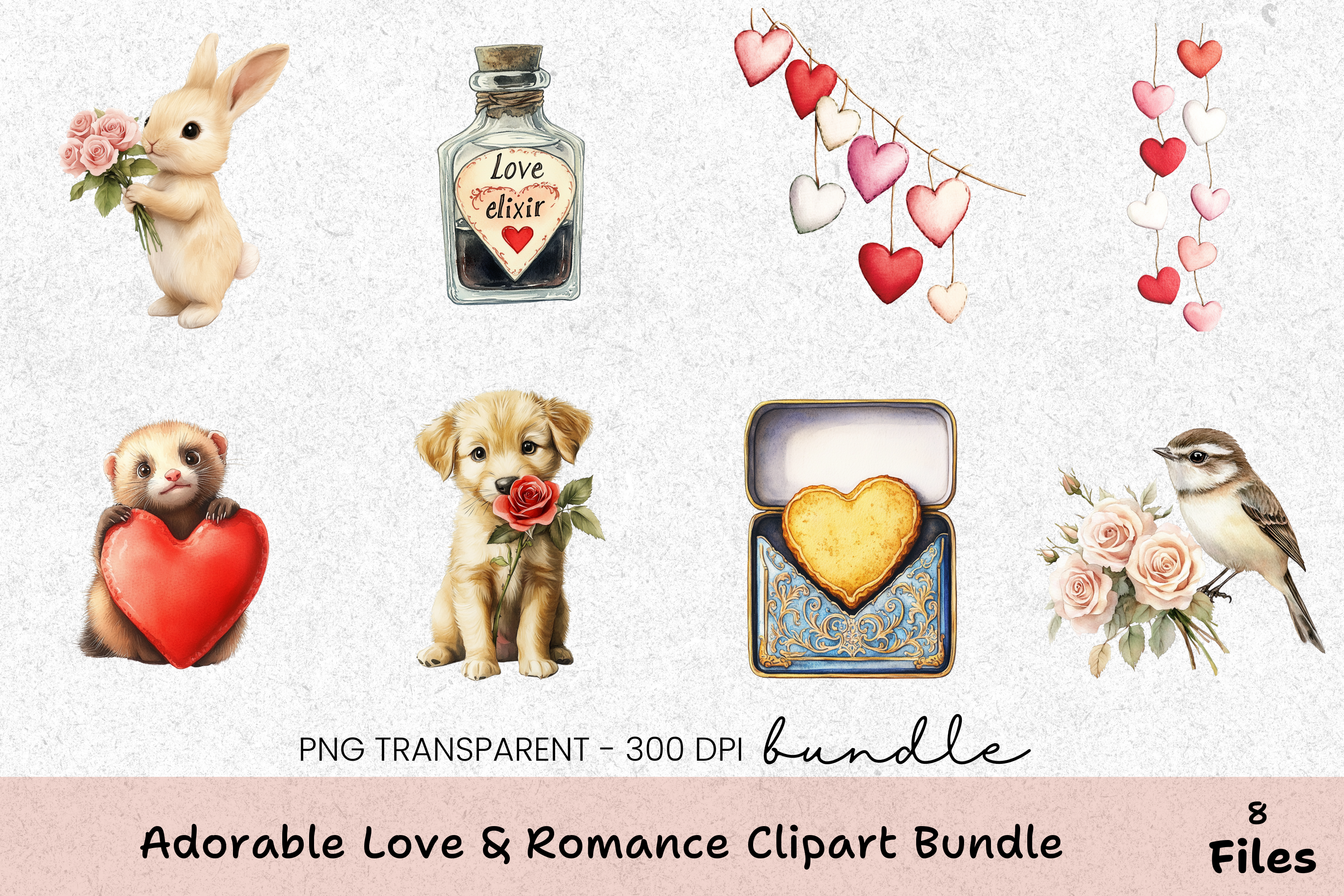 Adorable Love & Romance Clipart Bundle