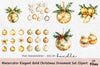Elegant Gold Christmas Ornament Clipart Bundle