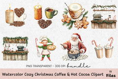 Cozy Christmas Coffee & Hot Cocoa Clipart Bundle - CraftNest - Digital Crafting and Art