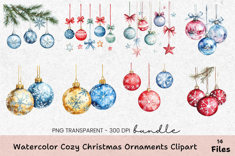 Cozy Christmas Ornaments Clipart Bundle - CraftNest - Digital Crafting and Art
