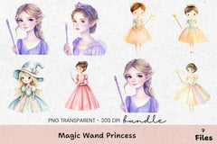 Magic Wand Princess Clipart Bundle - CraftNest - Digital Crafting and Art