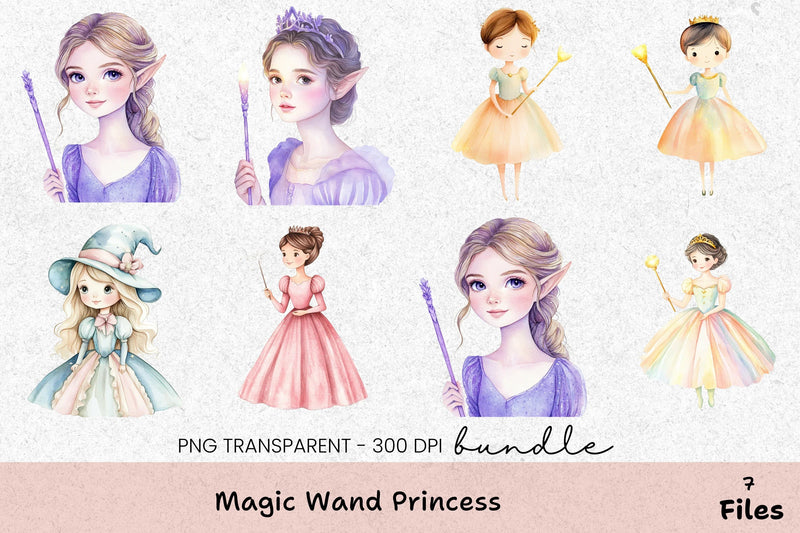 Magic Wand Princess Clipart Bundle - CraftNest - Digital Crafting and Art