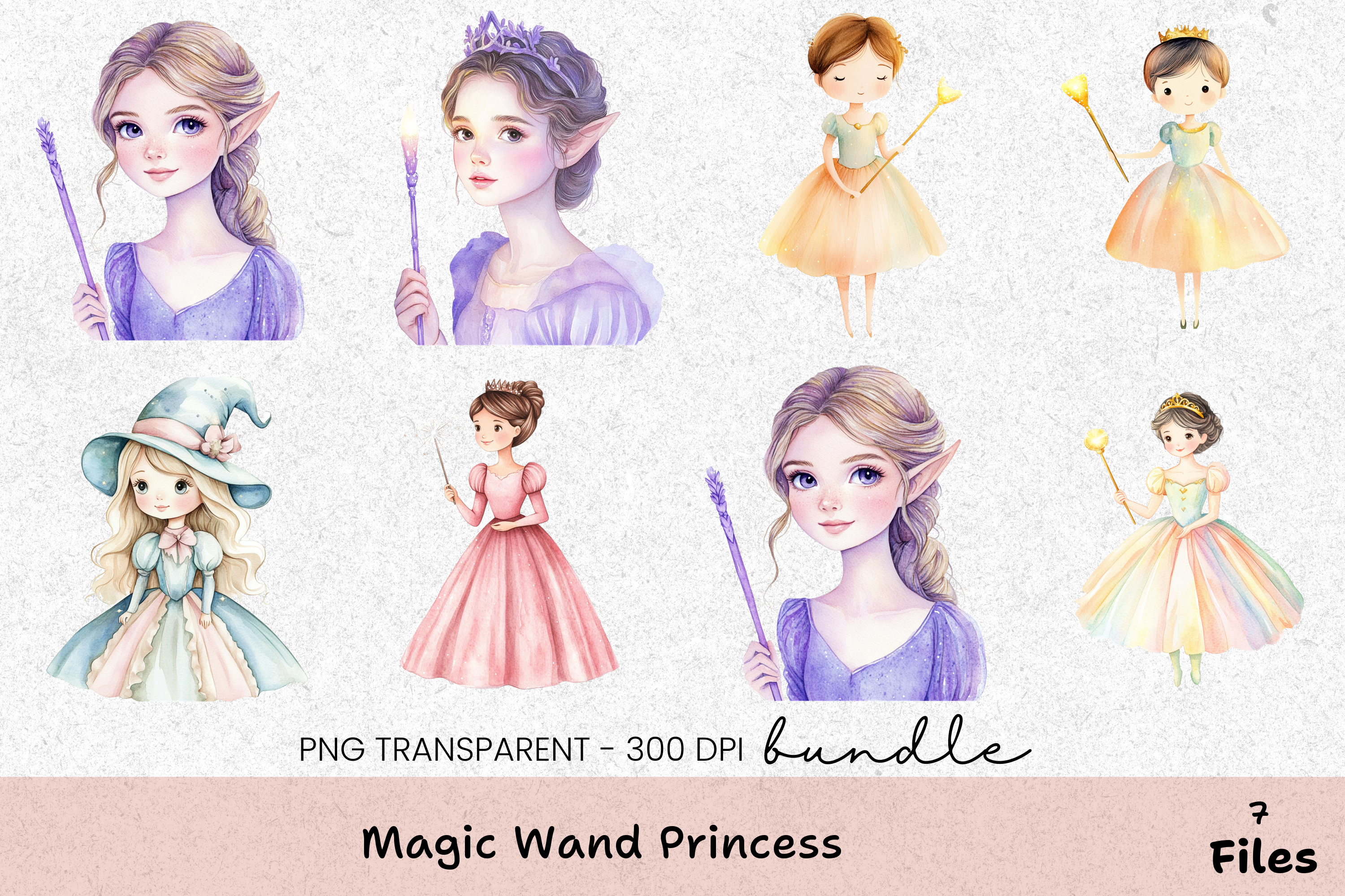 Magic Wand Princess Clipart Bundle
