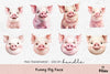 Funny Pig Face Clipart Bundle