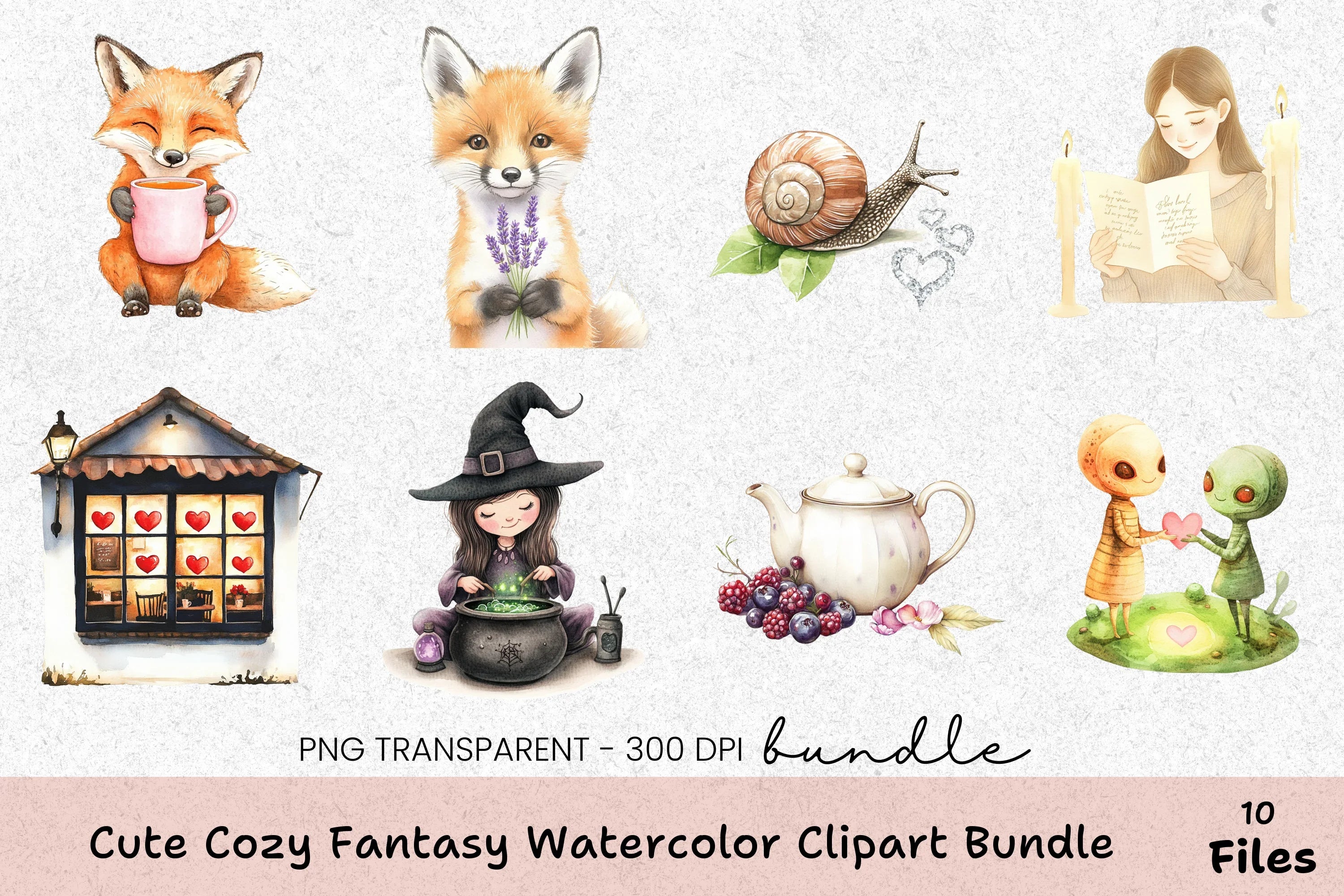Cute Cozy Fantasy Clipart Bundle - CraftNest - Digital Crafting and Art
