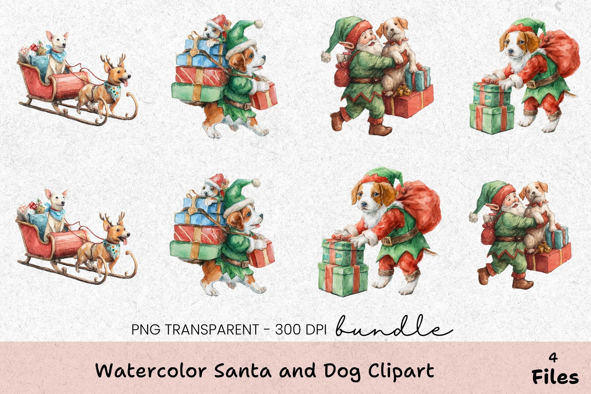 Santa and Dog Clipart Bundle - CraftNest - Digital Crafting and Art