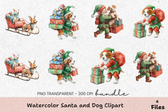 Santa and Dog Clipart Bundle - CraftNest - Digital Crafting and Art