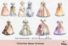 Victorian Gown Dresses Clipart Bundle