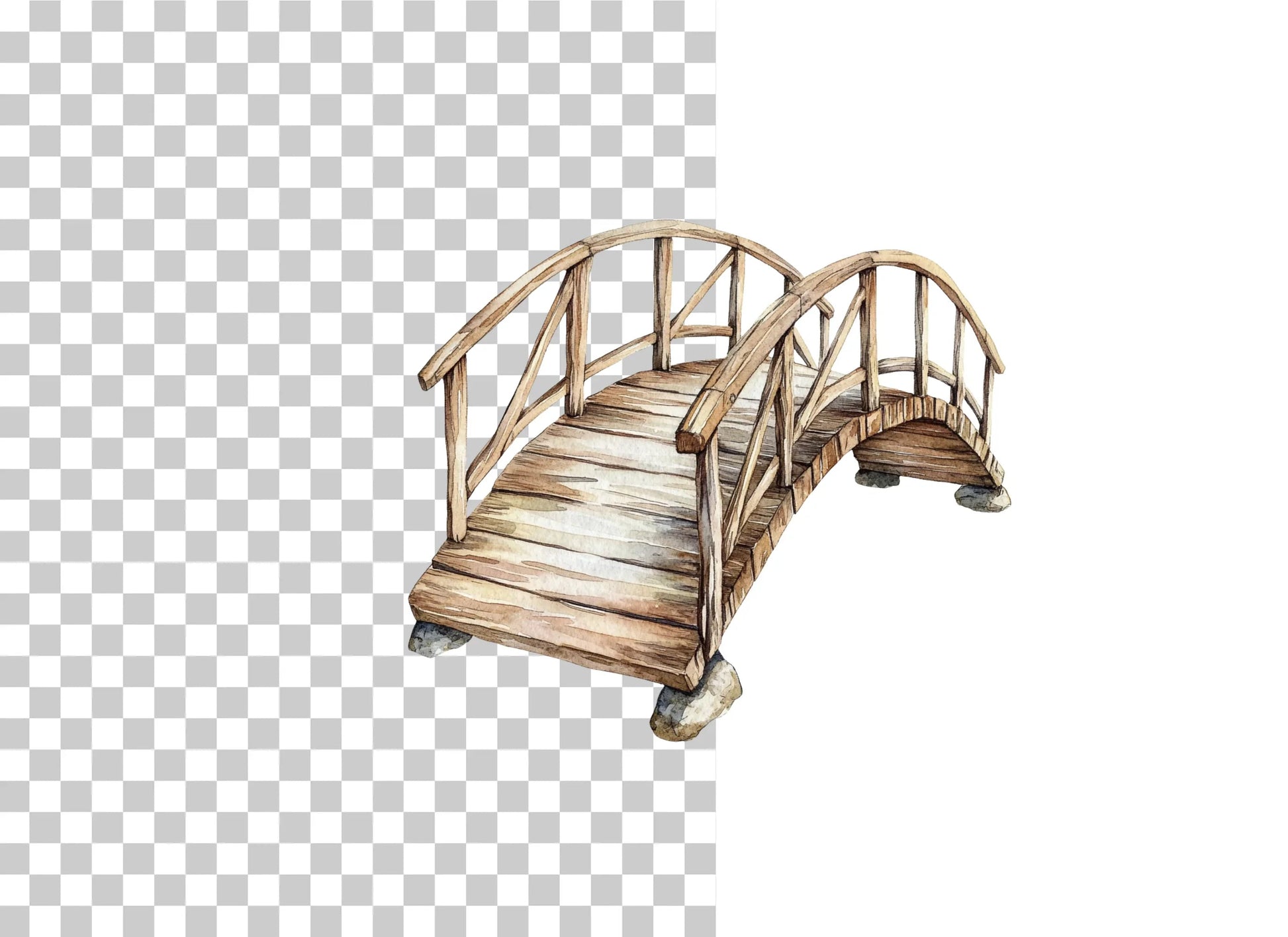 Forest Wooden Bridge Clipart Bundle - CraftNest - Digital Crafting and Art