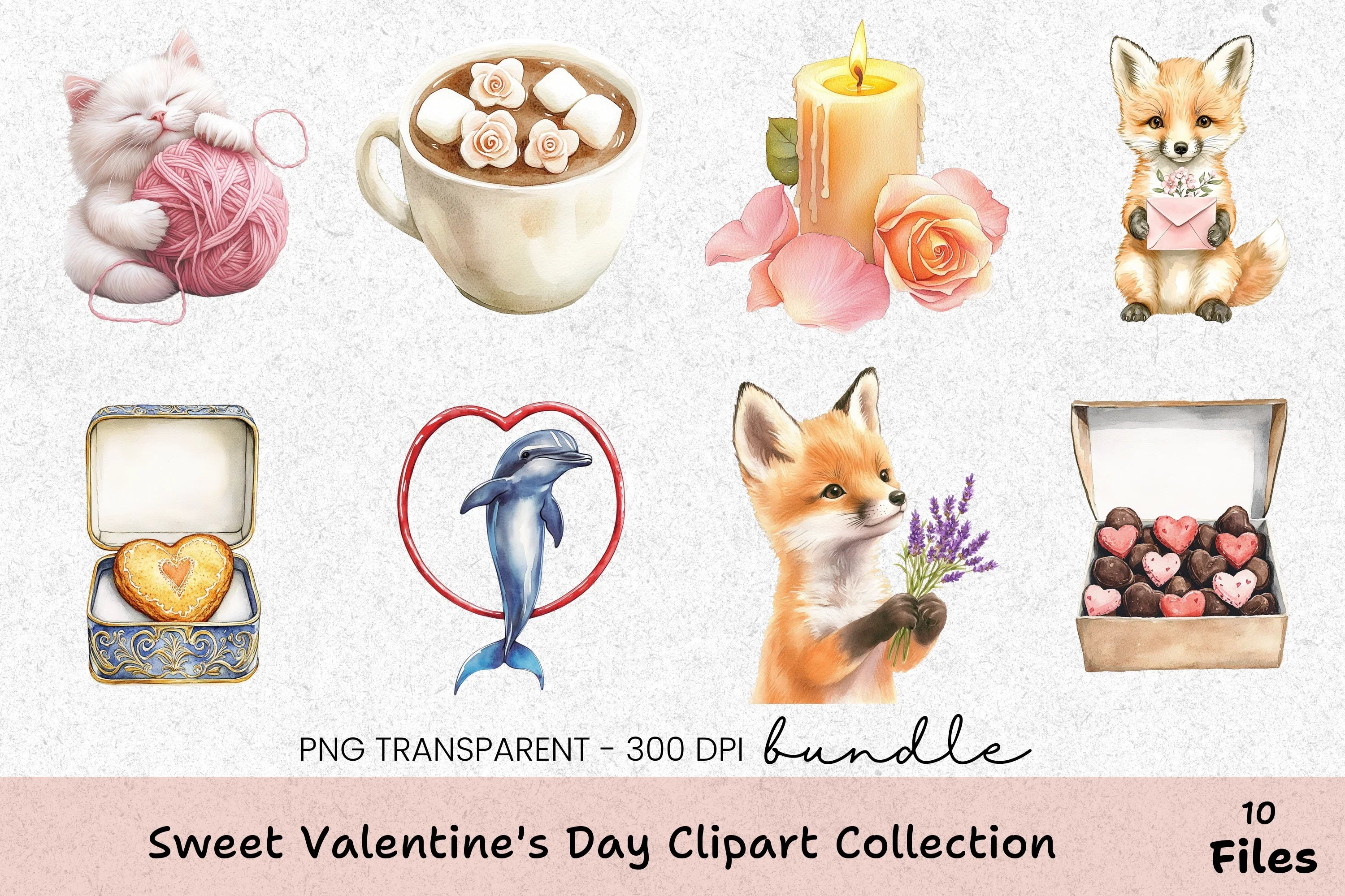 Sweet Valentine's Day Clipart Collection Bundle - CraftNest - Digital Crafting and Art