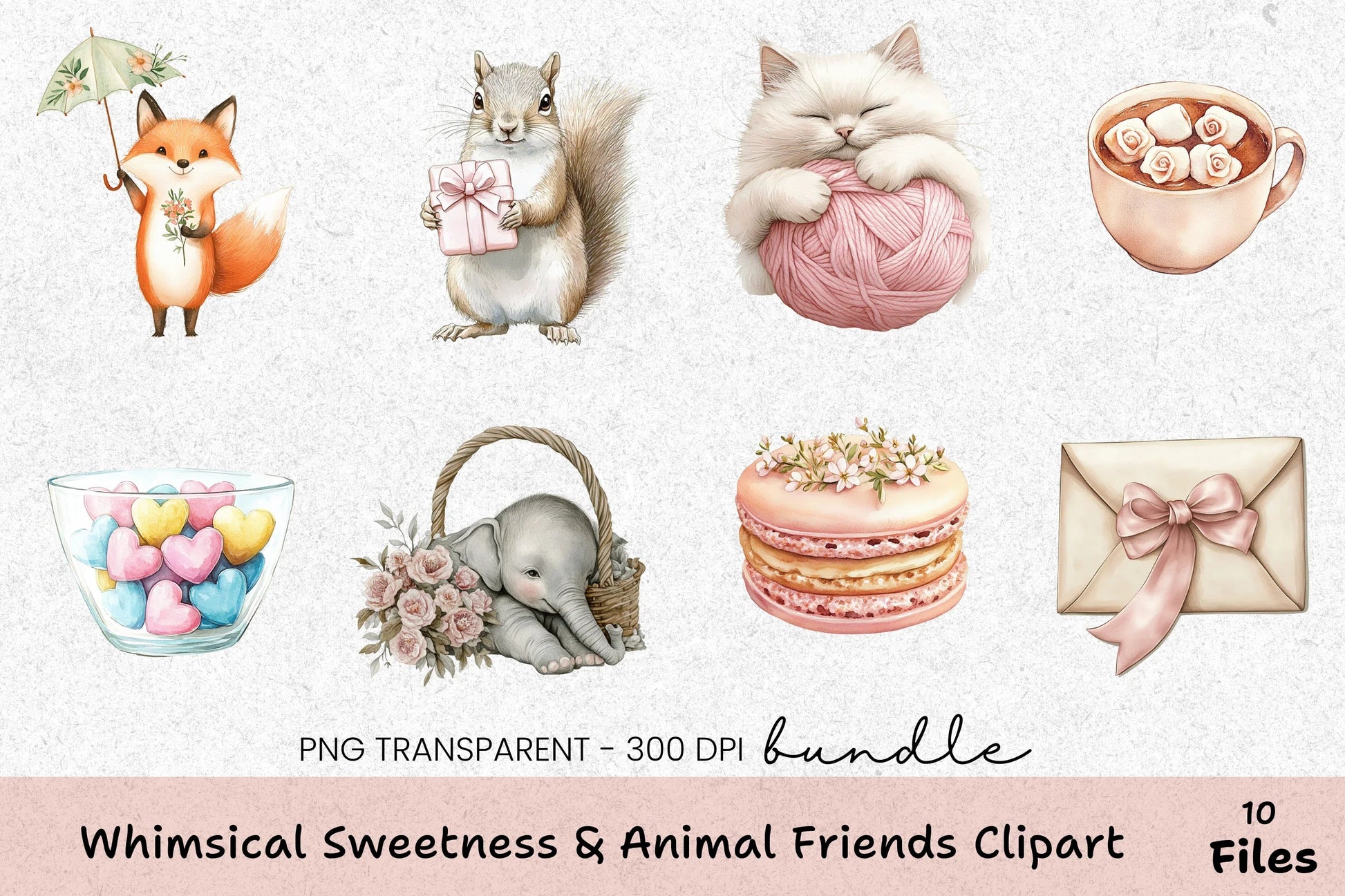 Whimsical Sweetness & Animal Friends Clipart Bundle - CraftNest - Digital Crafting and Art