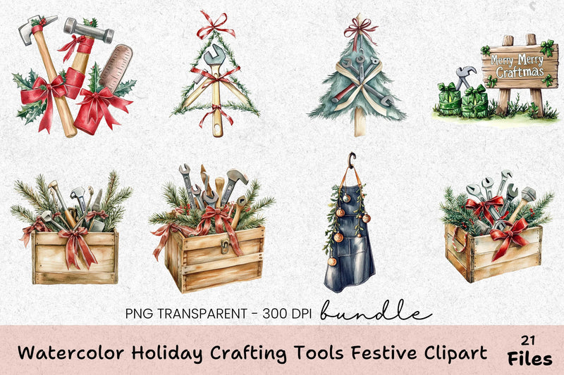 Festive Holiday Crafting Tools Clipart Bundle - CraftNest - Digital Crafting and Art