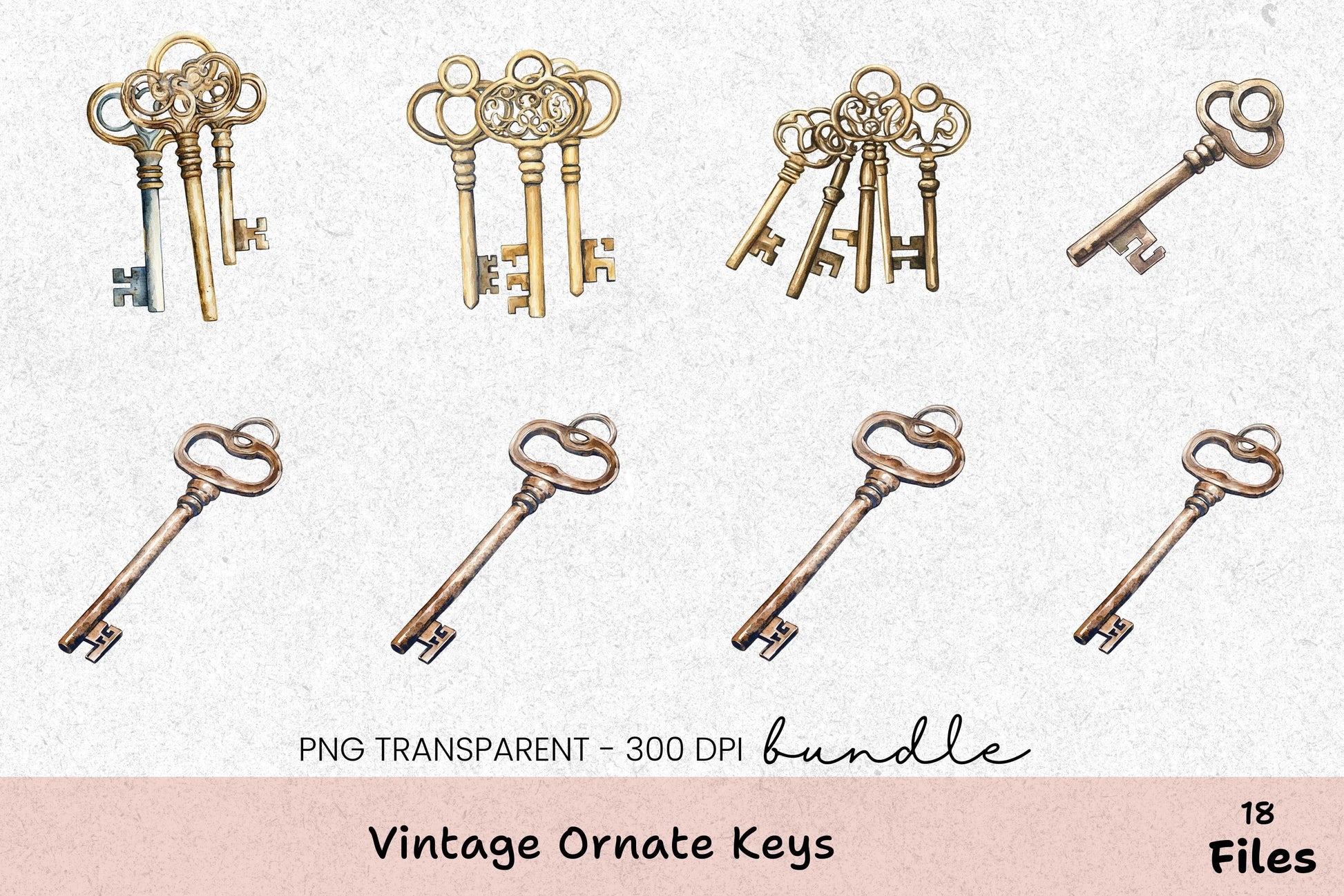 Vintage Ornate Keys Clipart Bundle - CraftNest - Digital Crafting and Art