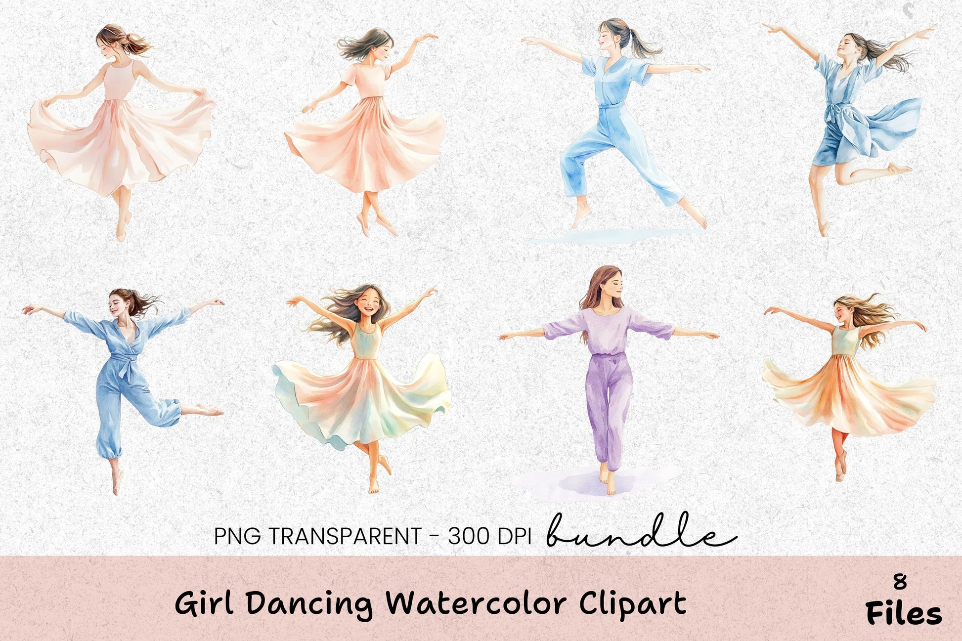 Girl Dancing Clipart Bundle - CraftNest - Digital Crafting and Art