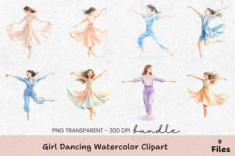 Girl Dancing Clipart Bundle - CraftNest - Digital Crafting and Art