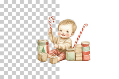 Cute Christmas Babies and Elves Clipart Bundle - CraftNest - Digital Crafting and Art