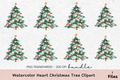 Heart Christmas Tree Clipart Bundle - CraftNest - Digital Crafting and Art