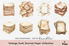 Vintage Paper Collection Clipart Bundle - CraftNest - Digital Crafting and Art