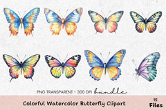 Colorful Butterfly Clipart Bundle - CraftNest - Digital Crafting and Art