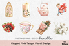 Elegant Pink Floral Teapot Clipart Bundle