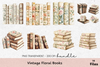 Vintage Floral Books Clipart Bundle
