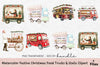 Festive Christmas Food Trucks & Stalls Clipart Bundle