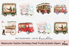 Festive Christmas Food Trucks & Stalls Clipart Bundle