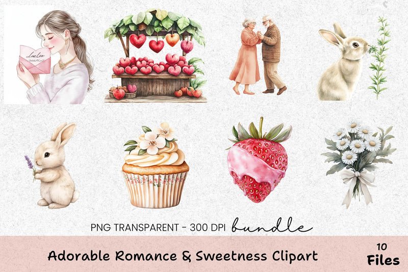 Adorable Romance & Sweetness Clipart Bundle - CraftNest - Digital Crafting and Art