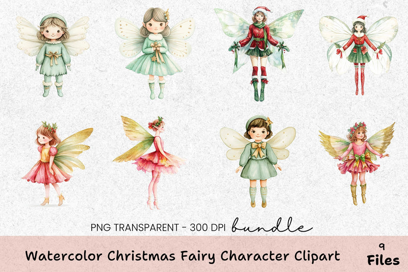 Christmas Fairy Character Clipart Bundle - CraftNest - Digital Crafting and Art
