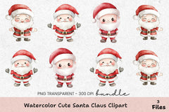 Cute Santa Claus Clipart Bundle - CraftNest - Digital Crafting and Art