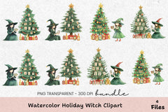Holiday Witch Clipart Bundle - CraftNest - Digital Crafting and Art