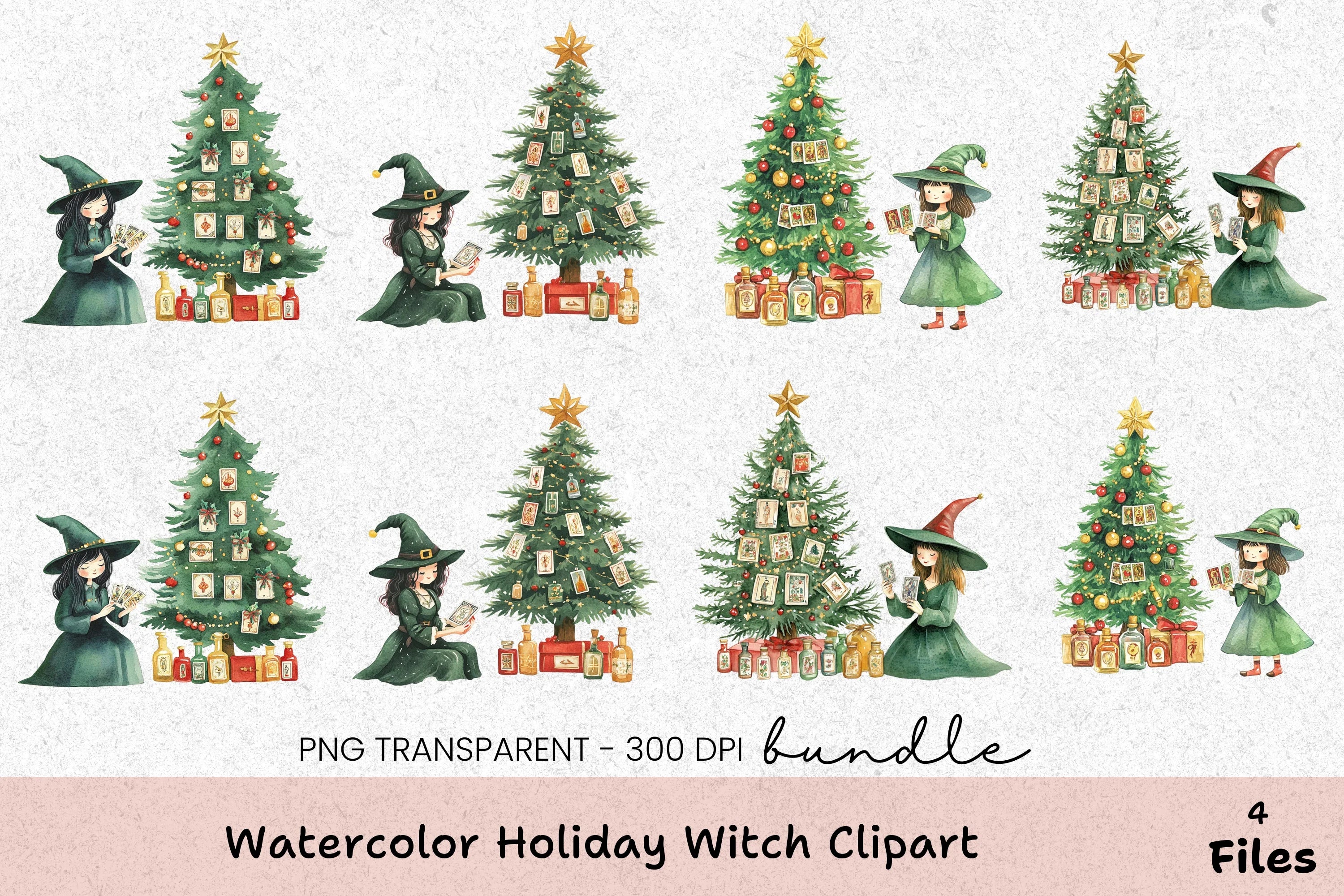 Holiday Witch Clipart Bundle - CraftNest - Digital Crafting and Art