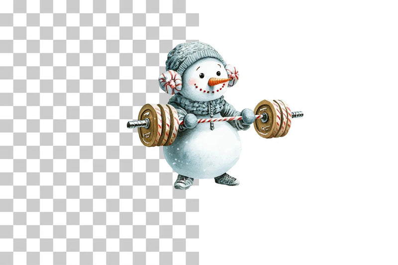 Snowman Fitness Clipart Bundle - CraftNest - Digital Crafting and Art