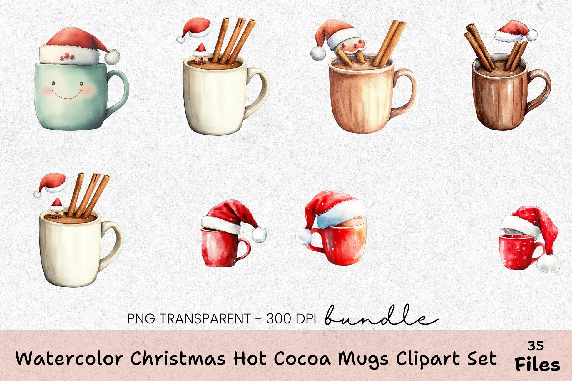 Christmas Hot Cocoa Mugs Set Bundle - CraftNest - Digital Crafting and Art