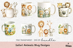 Safari Animals Mug Wrap Design Bundle - CraftNest - Digital Crafting and Art
