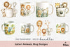 Safari Animals Mug Wrap Design Bundle