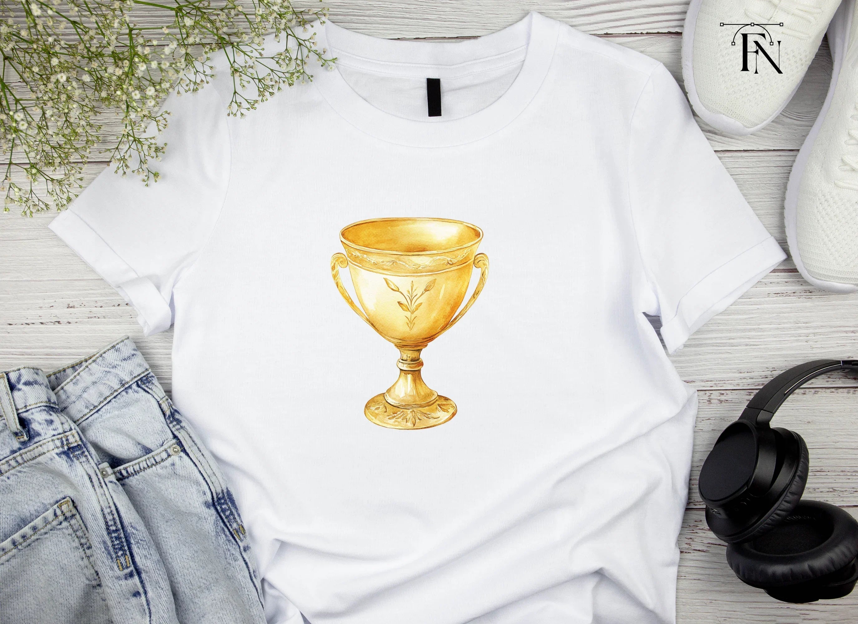 Elegant Golden Cup Clipart Bundle