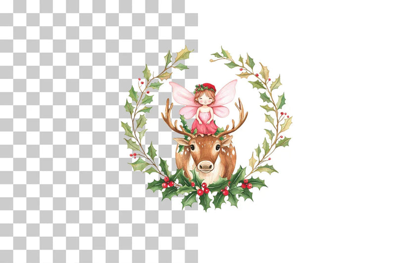 Holiday Fairy & Reindeer Clipart Bundle - CraftNest - Digital Crafting and Art