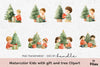 Kids with Gift and Tree Clipart Bundle