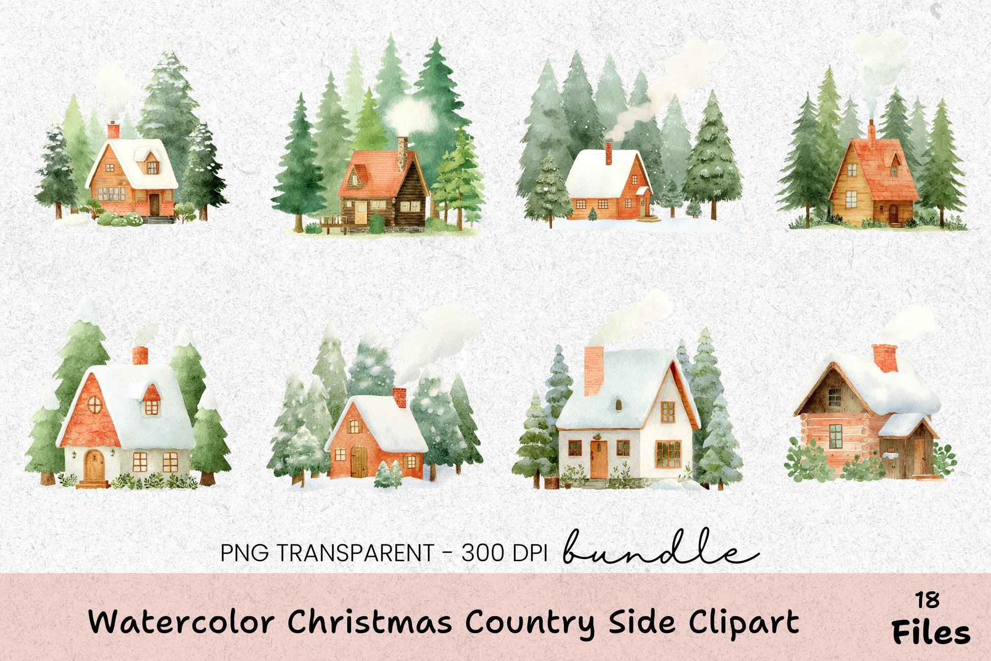 Christmas Countryside Clipart Bundle - CraftNest - Digital Crafting and Art