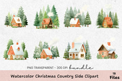 Christmas Countryside Clipart Bundle - CraftNest - Digital Crafting and Art