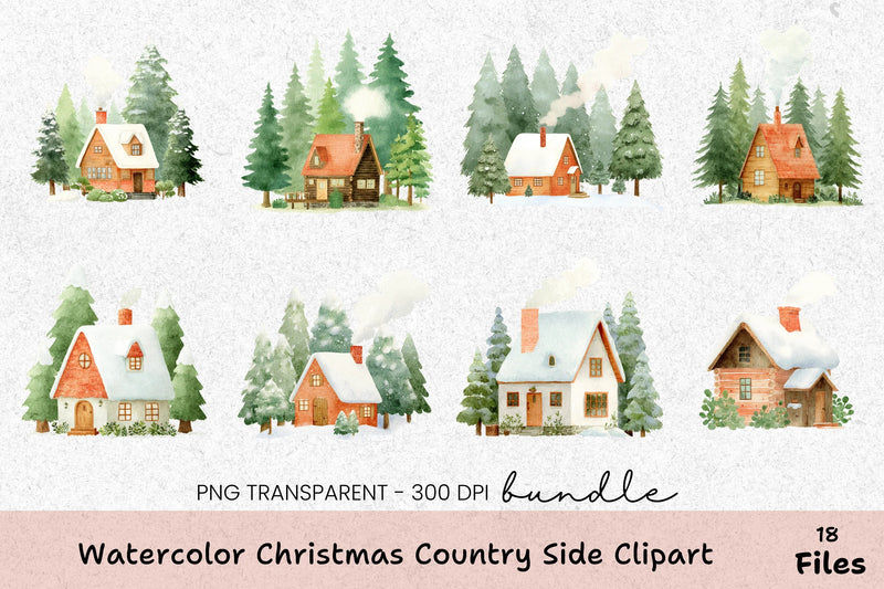Christmas Countryside Clipart Bundle - CraftNest - Digital Crafting and Art