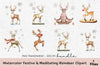 Festive Meditating Reindeer Clipart Bundle
