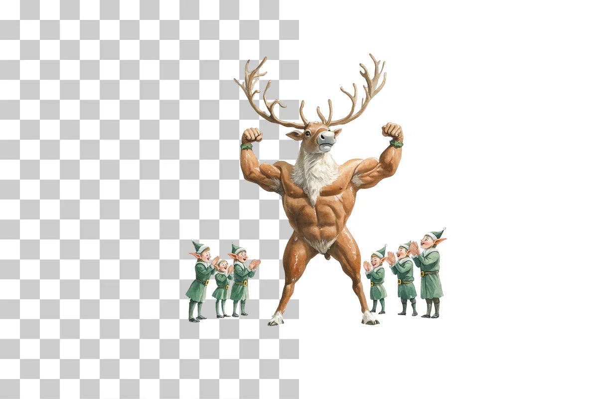 Bodybuilder Reindeer Clipart Bundle - CraftNest - Digital Crafting and Art