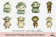 Friendly Fantasy Troll Clipart Bundle - CraftNest - Digital Crafting and Art