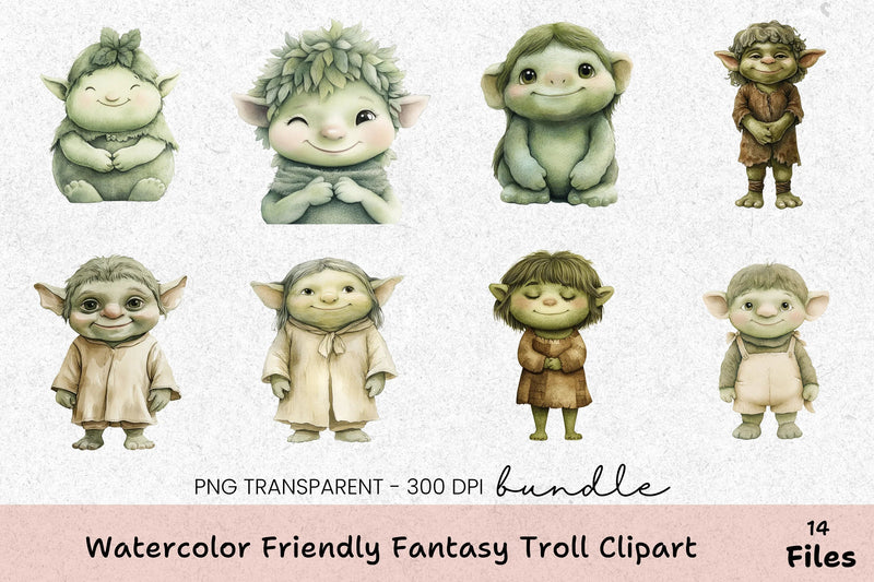 Friendly Fantasy Troll Clipart Bundle - CraftNest - Digital Crafting and Art