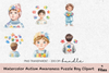 Autism Awareness Puzzle Boy Clipart Bundle