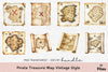 Vintage Pirate Treasure Map Clipart Bundle
