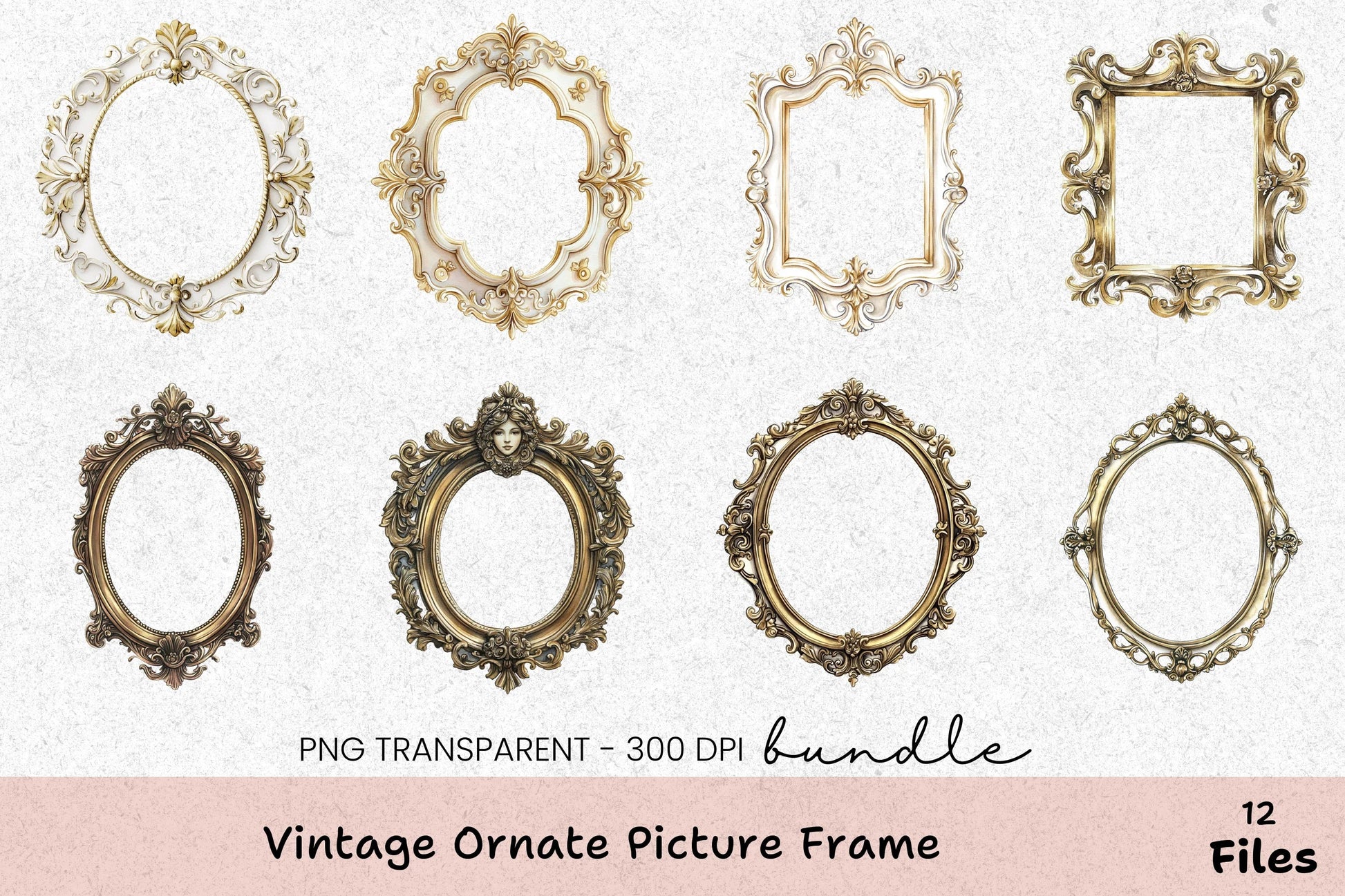 Vintage Ornate Picture Frame Clipart Bundle - CraftNest - Digital Crafting and Art