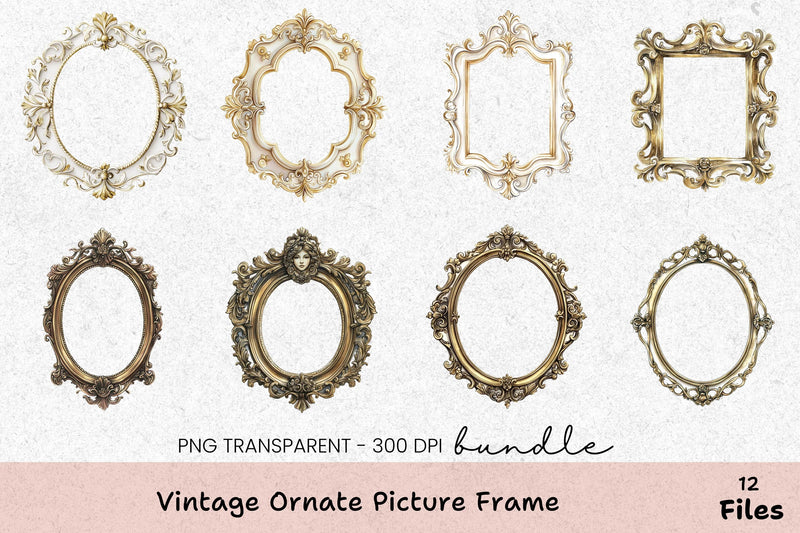 Vintage Ornate Picture Frame Clipart Bundle - CraftNest - Digital Crafting and Art